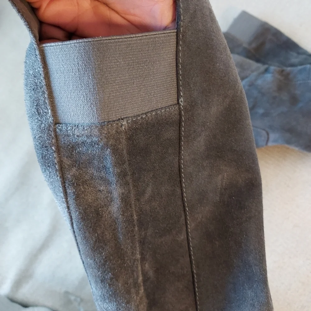 Nine West Over the Knee Low Heel Suede Boots Sz-10